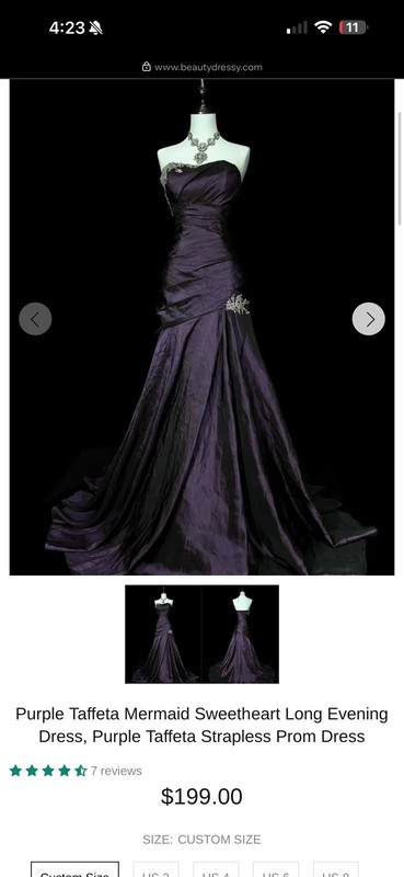 Purple Taffeta Mermaid Gown Sweetheart Strapless Long Beaded Prom Formal
