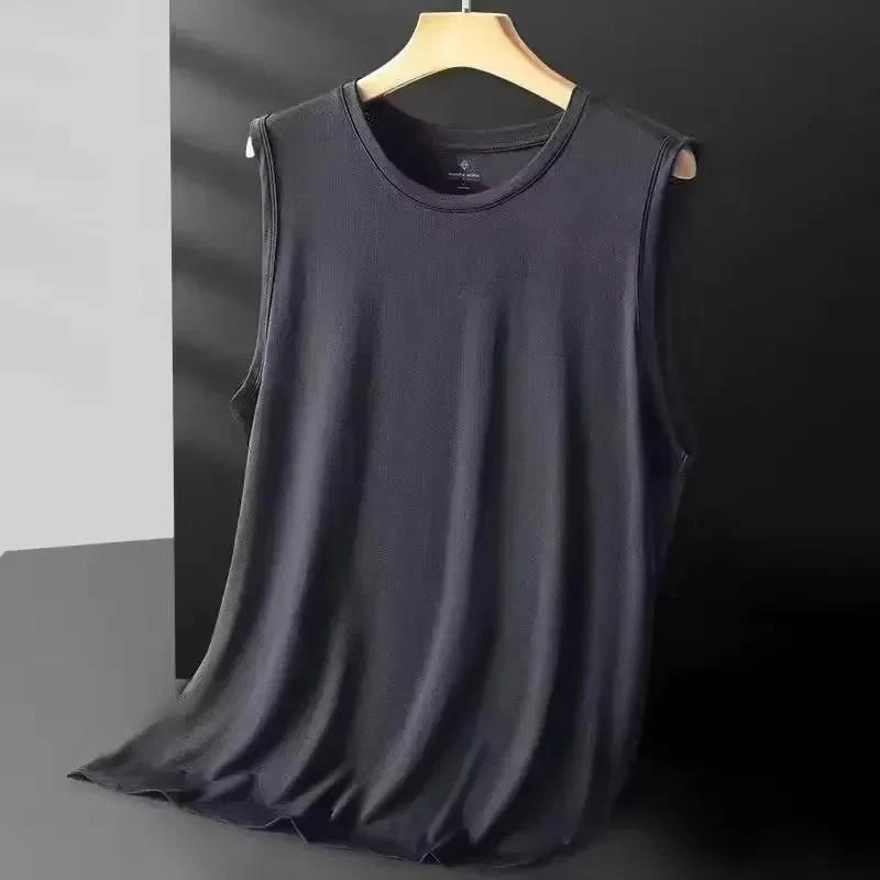 Men's Ice Silk Mesh Vest Lightweight Sports Summer Wear Sleeveless T-shirt Tank gallery