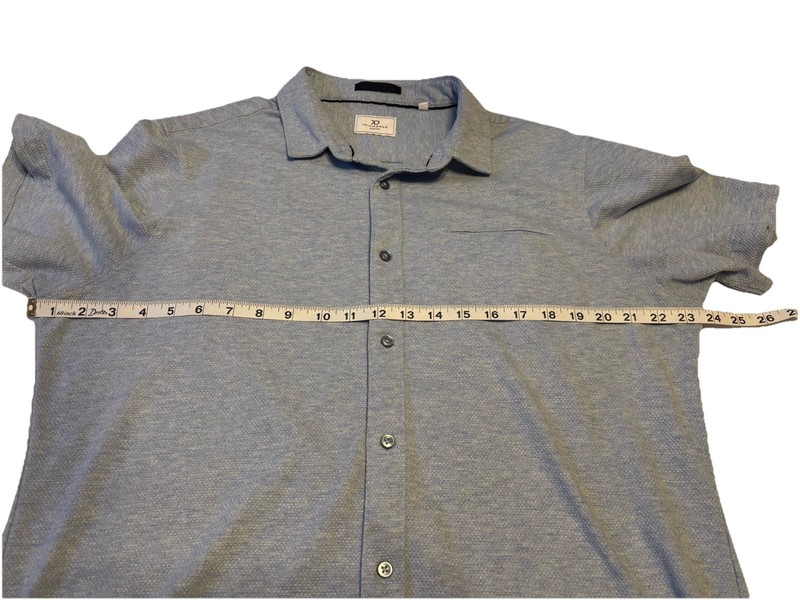 7D 7 Diamonds Light Blue Seville Jacquard Woven Stretch SS Button Down Mens XL gallery