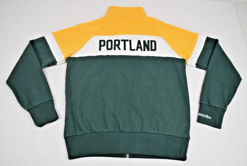 Vintage Sweatshirt Mitchell Ness Size M 90s Yellow Green Portland Timbers Zip Up