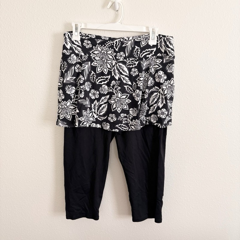 Dona Jo Tennis Pickleball Multicolor Black Skirt Leggings Stretch Size XL 3