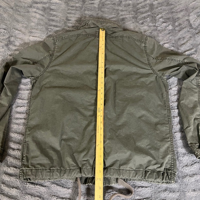 Diesel Mens XL Olive Green Cotton Military Field Jacket Utility Full Zip AP689 gallery