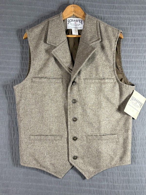 Schaefer Outfitter 704 80% Wool 20% Nylon Vest NWT Medium Made in Texas USA
