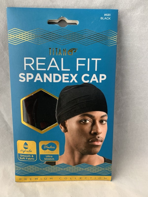 Titan Premium Collection Real Fit Spandex Cap Black #681 Men Bikers A33-10