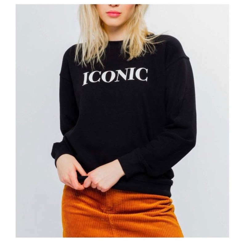 NWT Sub_Urban Riot Iconic Crewneck Pullover Willow Sweatshirt Black Sz S