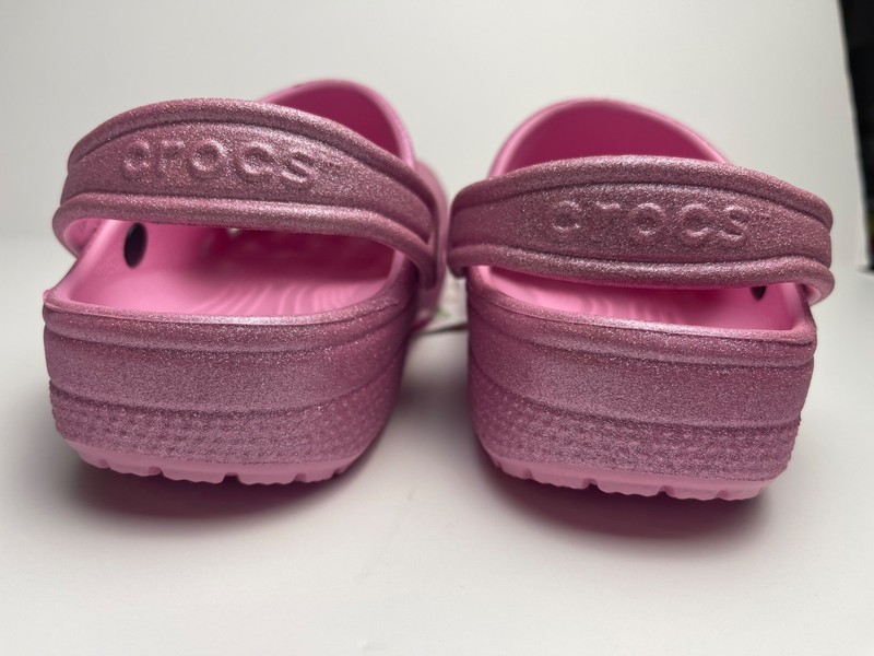 NWT Girls CROCS glitter light PINK clog shoe slip-on C12 C13 J1 J2 J3 J4 J5 $45 gallery