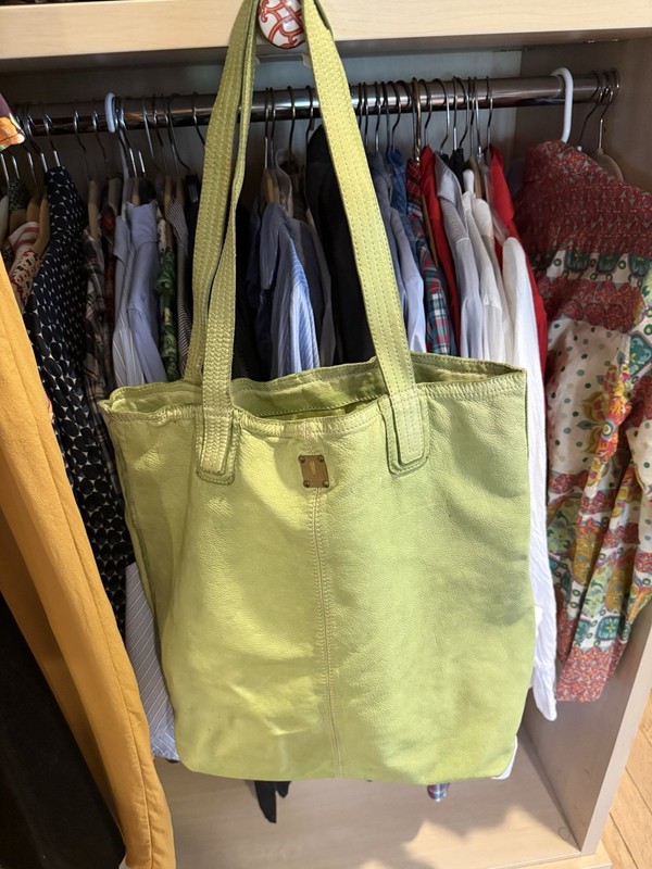 Sissi Rossi Lime Green Tote Shoulder Bag