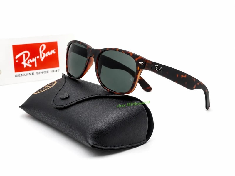 RAY-BAN NEW WAYFARER RB2132 865/B1 55MM SUNGLASSES Dark Grey LENS Matte Havana gallery