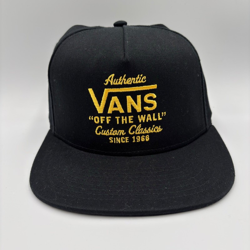 Vans Wabash Snapback Hat Black Gold Off The Wall Custom Classics VN0A36I8B0Y NEW