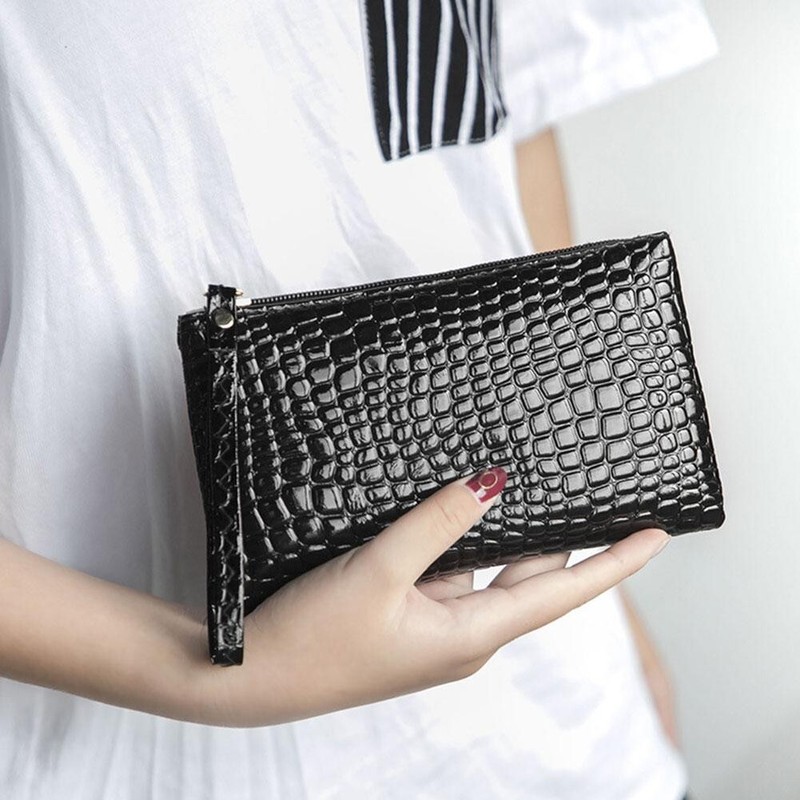 Wristlet Wallet Small Purse Bag Faux Crocodile Alligator Snake skin PU PVC gallery