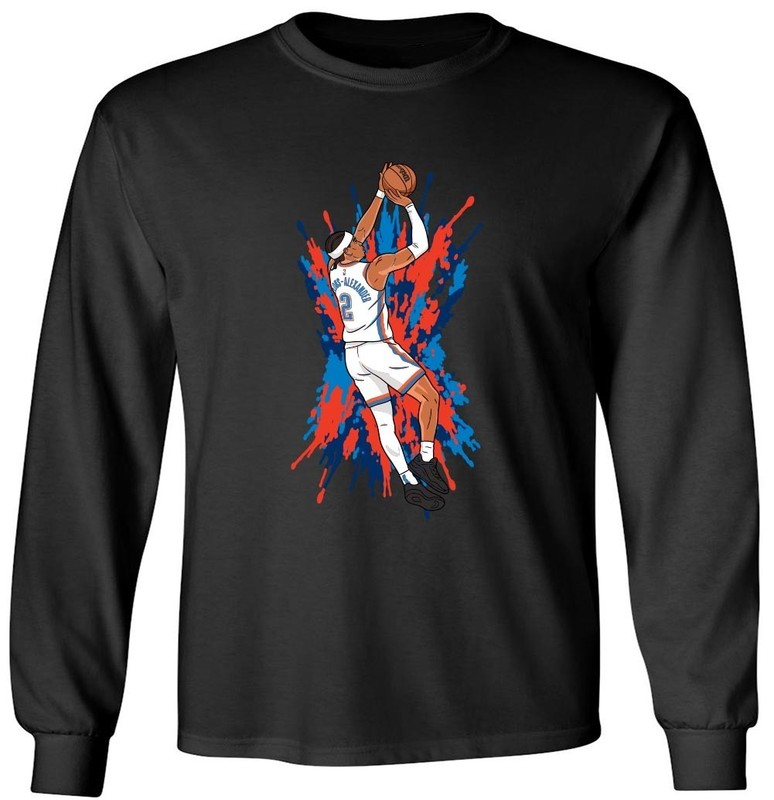 Shai Gilgeous-Alexander Thunder SGA Long Sleeve T-Shirt Adult 5XL