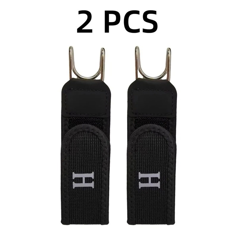 2PCS Tactical Metal Hook Elastic Belt Buckle-Less Invisible Waist Belt Closure