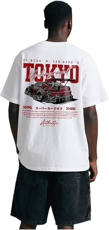 COZYEASE Vintage Letter Graphic T-Shirt Mens Casual Streetwear Tee