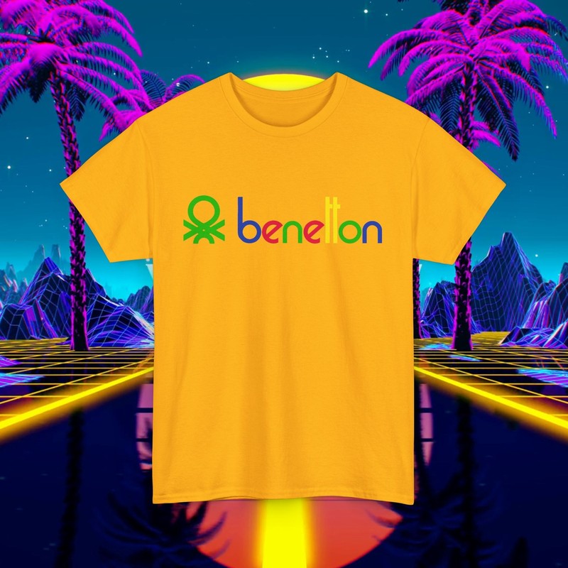 Custom Benetton vintage 1980s design t-shirt, Unisex for men and women, 90s tee