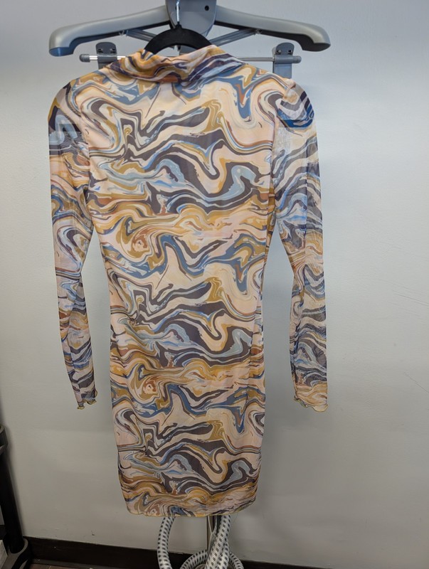 Neon & Nylon Marble Print Sheer Shirt Dress - Like New, Never Used gallery