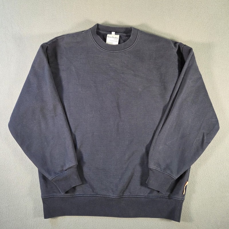 Acne Studios Sweatshirt Mens Medium Navy Crewneck Heavyweight Fleece Pullover