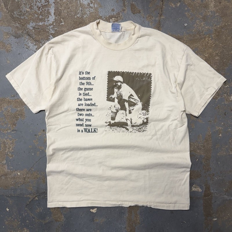 VTG 90s The walking co Hanes Beefy Baseball Beige T shirt Men Size XL