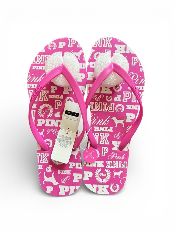 VICTORIA’S SECRET PINK FLIP FLOPS BLACK OR PINK SIZE 8, 9, 10