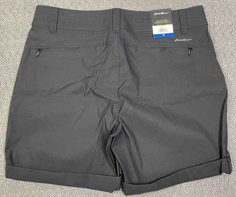 Eddie Bauer Women's Rolled Hem Bermuda Shorts Black or Red Pick Your Size NWT gallery