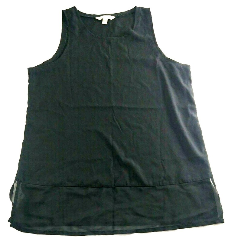 Women’s Banana Republic Factory Cami Tank Top Shell Black Career Casual Party XS