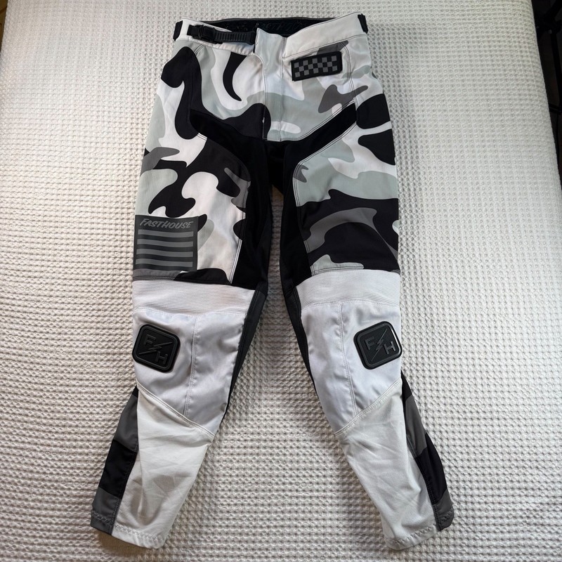 Fasthouse Grindhouse Race Pants Camo Black White Motocross MX Mens Size 32