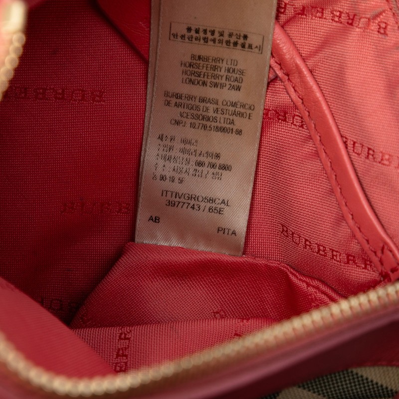 Burberry Haymarket Check Nylon Peyton Clutch Pre-Loved Pink gallery