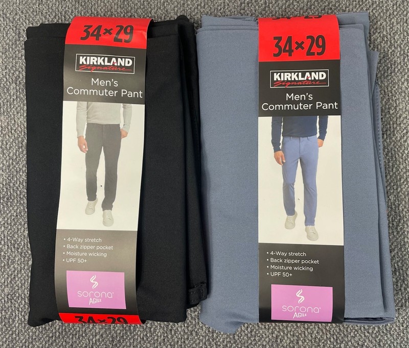 Kirkland Signature Men’s Lot of 2 Black & Blue Commuter Pants Pick Your Size NWT