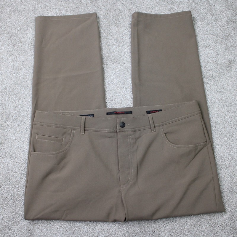 Alberto Pants Mens 38×28 Beige Ceramica Stone Modern Fit Standard 100 Oeko-Tex