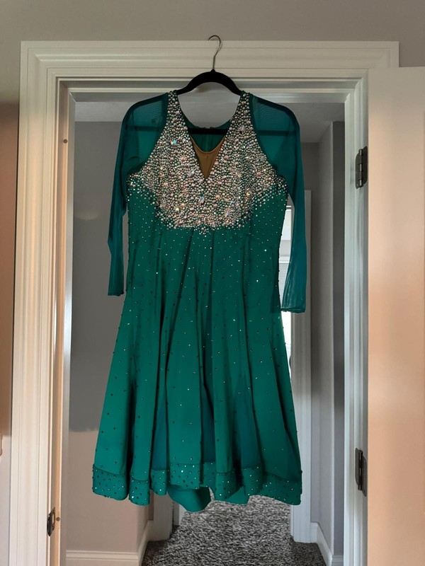dore ballroom dress stretch fits sizes 16, 18, 20, 22, L, XL, 1X, 2X