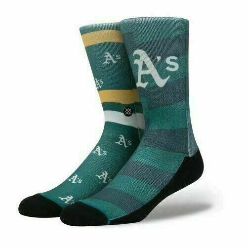 Stance Adult Green Crew Polyester MLB Oakland A’s Athletics Splatter Socks Sz M