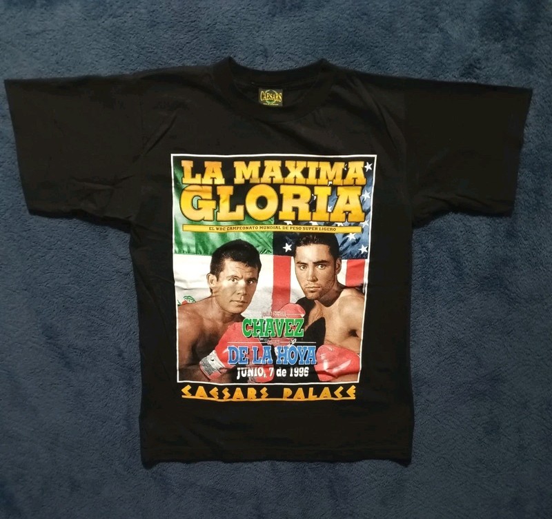 Vintage 1996 Chavez vs. De La Hoya «La Maxima Gloria» T-Shirt – Caesars Palace M