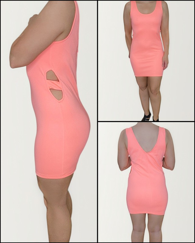 NWT Women’s Charlotte Russe Pink Sleeveless Bodycon Dress, Size L