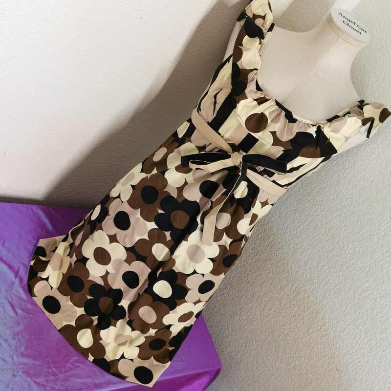 AS IS Betsey Johnson SZ 2 Vintage Dress Sleveless Floral Funky Retro Pop Hippie