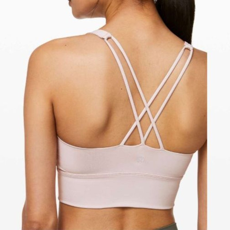 Lululemon Free To Be Pink-Nude Unpadded Strappy Long Line Sports Bra Size 6 gallery