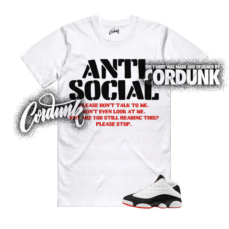 13 He Got Game Low White Black True Red Bred 2026 T Shirt Match AS