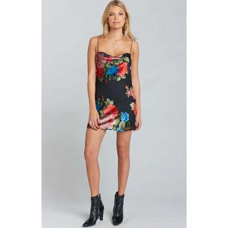 Show Me Your Mumu Dress Floral Dress Slip Dress Mini Dress Party Dress XS Black