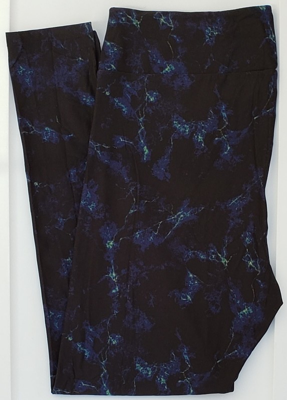 TC2 LuLaRoe Tall & Curvy2 Leggings Black Marbled Rare Print! NWT U34