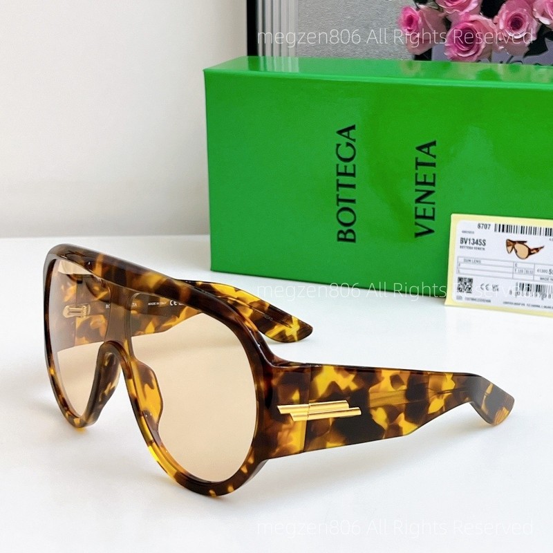 Bottega Veneta BV1345S Sunglasses Women Oversized Amber Tortoiseshell Authentic gallery
