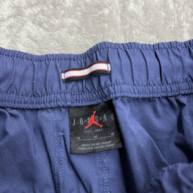 Jordan Pants Mens Medium Blue Woven Athletic Track Jumpman Logo Ankle Zip Snap gallery