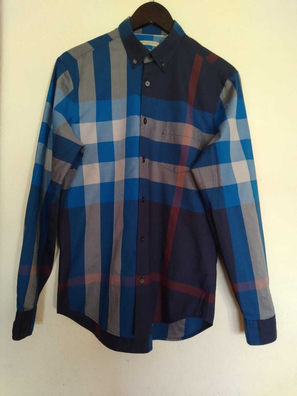 6--Burberry Brit Mens Button Down Dress Shirt Choose Color Size Plaid or Solid gallery