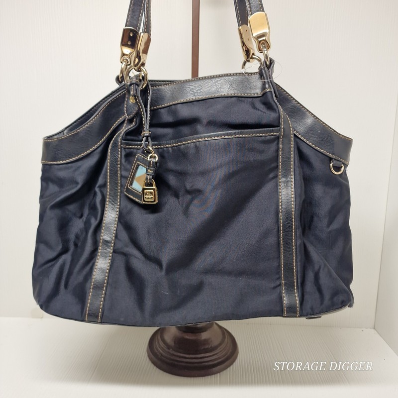 Liz Claiborne Women's Everyday Black Shoulder Bag, Brown Stitching, #LC-1441-P gallery