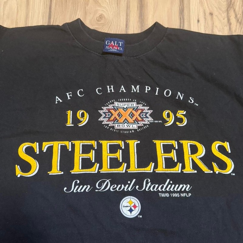 Vintage 1995 Pittsburgh Steelers AFC Champions Made in USA graphic tee Sz Large
