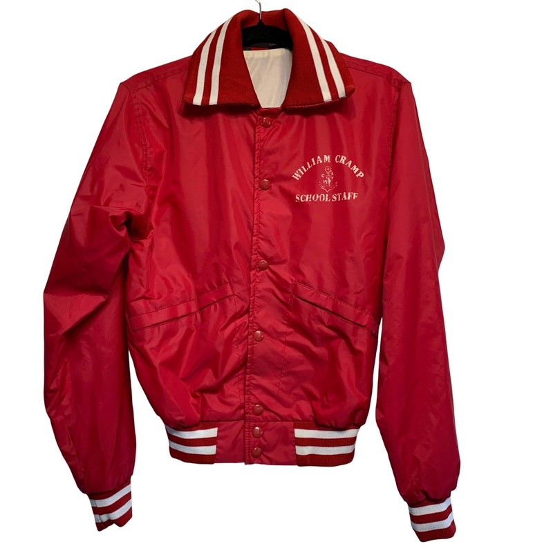 Windless Flapjacket Small Red Vintage Varsity Bomber William Cramp School Staff