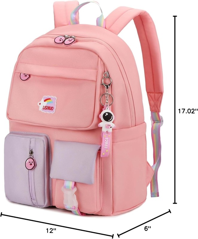 Kids Girls Backpack Back to School 17in Large and Durable Cute Pink gallery