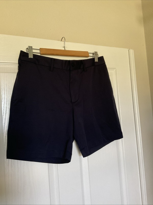 Banana Republic Luxe City Core Temp Stretch Waist Shorts Navy Blue Men’s 32 NWOT