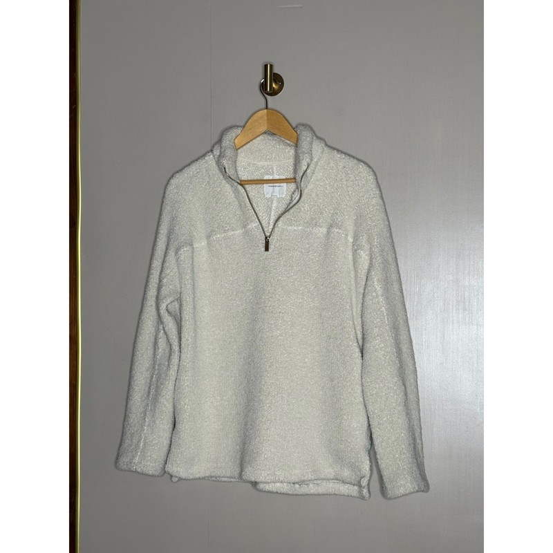 Thread & Supply Ivory Sherpa Fleece Quarter Zip Pullover TSJKX5950 Ivory Mens M