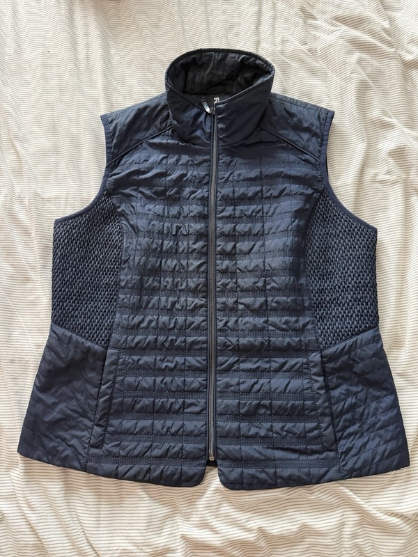 Unisex Rabe Outdoor Navy Button Up Vest. Puffer Material
