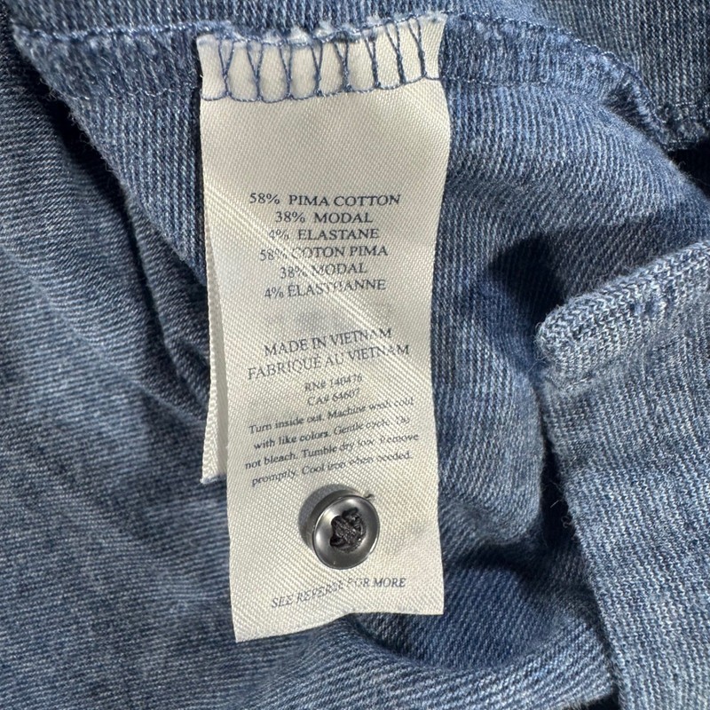 Faherty Mens Pima Cotton Modal Blend Short Sleeve Polo Shirt Blue XL Heathered gallery