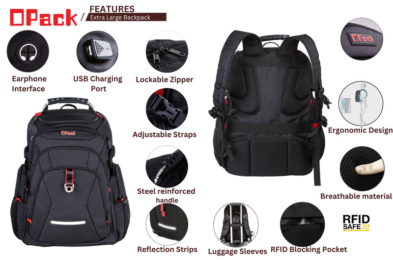 Extra Large TSA Friendly Durable Travel Backpack Anti-Theft 17" Laptop Bag gallery