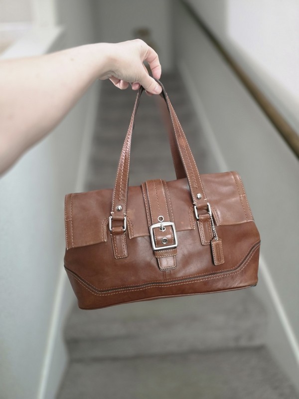 COACH Leather F12604 Hamilton Brown Leather Satchel Handbag 2008 Y2K
